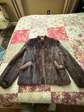 Vintage-Inspired Women’s Brown Fur Jacket